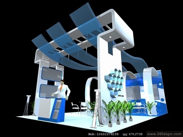 EX221展台展位设计模型3D下载